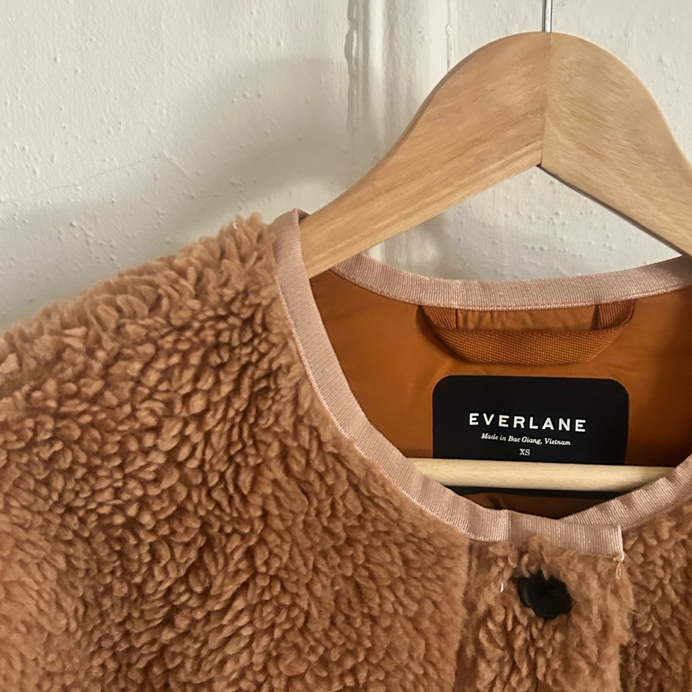 Everlane Camel Teddy Button-Up Jacket - Picture 4 of 7